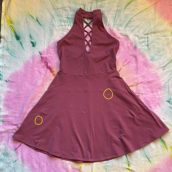 Express Mauve Mini Halter Skater Dress | Size S - Picture 10 of 11